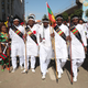 Ethiopian men dressed in traditional costumes take part in the Irreecha celebration, the Oromo People thanksgiving ceremony in Addis Ababa, Ethiopia. October 5, 2019.
